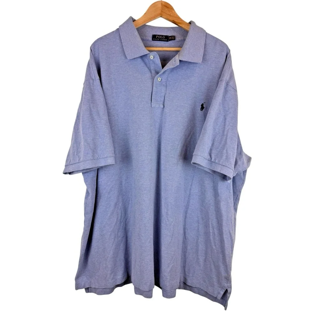 Polo Ralph Lauren Shirt Men's 4XB‎ Big Baby Blue Pony Casual 100% Cotton
